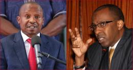 Collaged photos of Interior CS Kithure Kindiki and lawyer Ahmednasir Abdullahi.